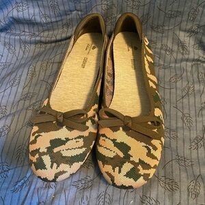 Clarks Cloudsteppers Washable Knit Bow Flats - Carly Hope womens size 8 wide